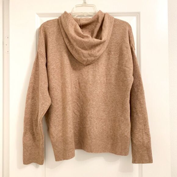 Selected Femme hooded lightweight wool blend soft sweater light brown Sz S - Picture 2 of 9
